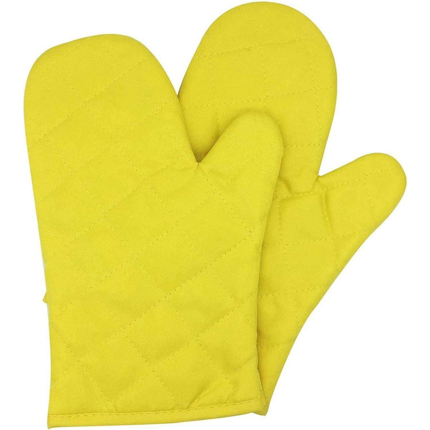 Ofenhandschuhe Hitzeresistent Topfhandschuhe Topflappen Gelb