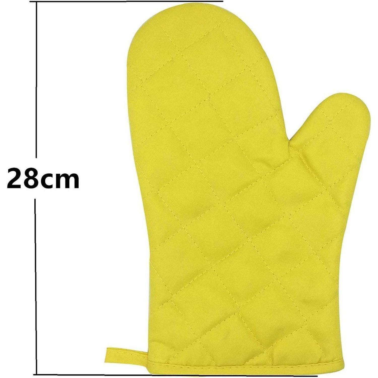 Ofenhandschuhe Hitzeresistent Topfhandschuhe Topflappen Gelb