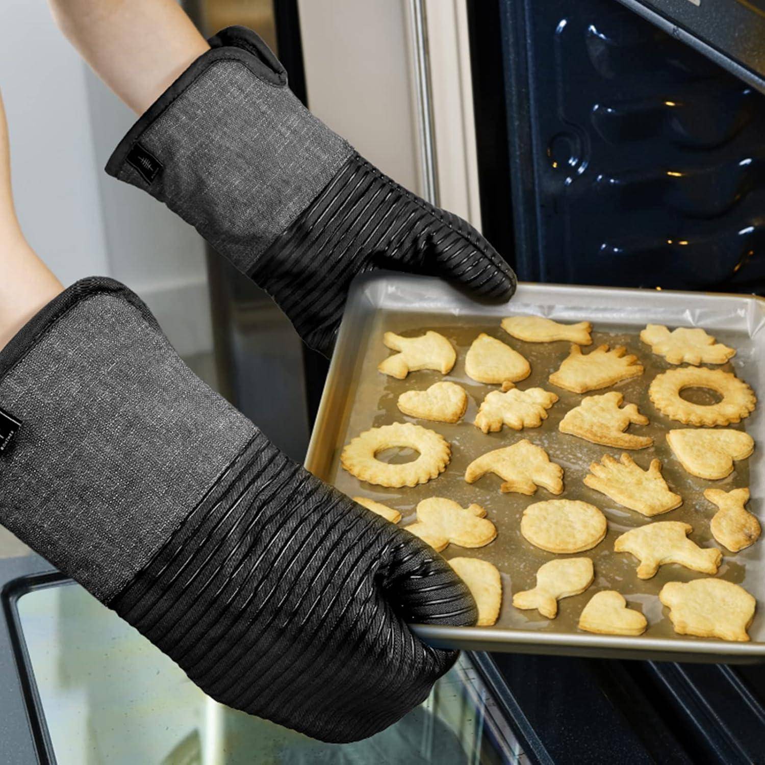 Ofenhandschuhe Antirutsch Baumwolle extra lang 1_schwarz