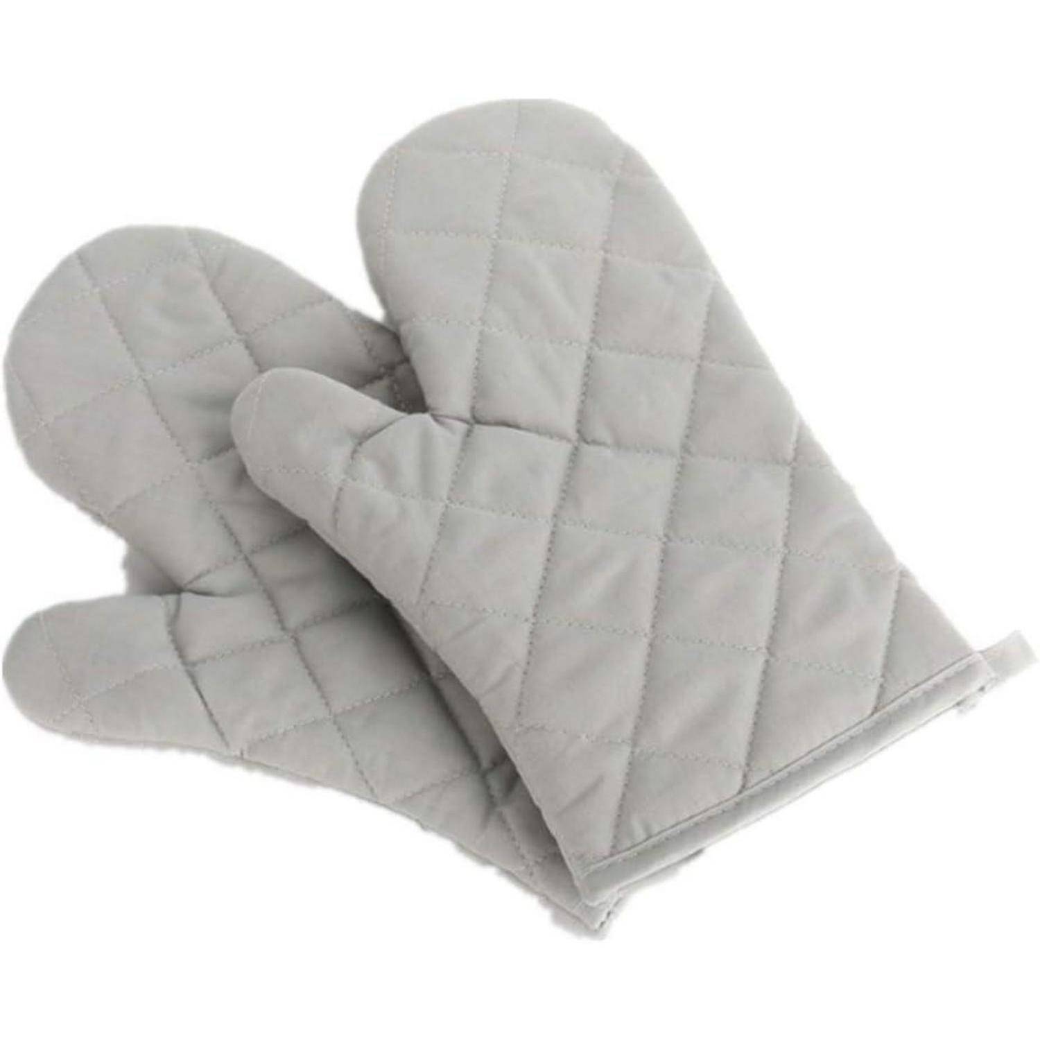 Ofenhandschuhe hitzebeständig verdickte Topflappen 1 Paar Grau