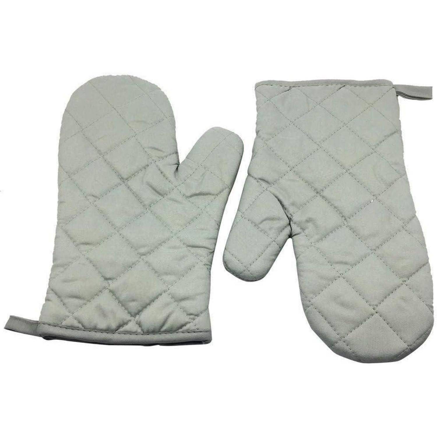 Ofenhandschuhe hitzebeständig verdickte Topflappen 1 Paar Grau