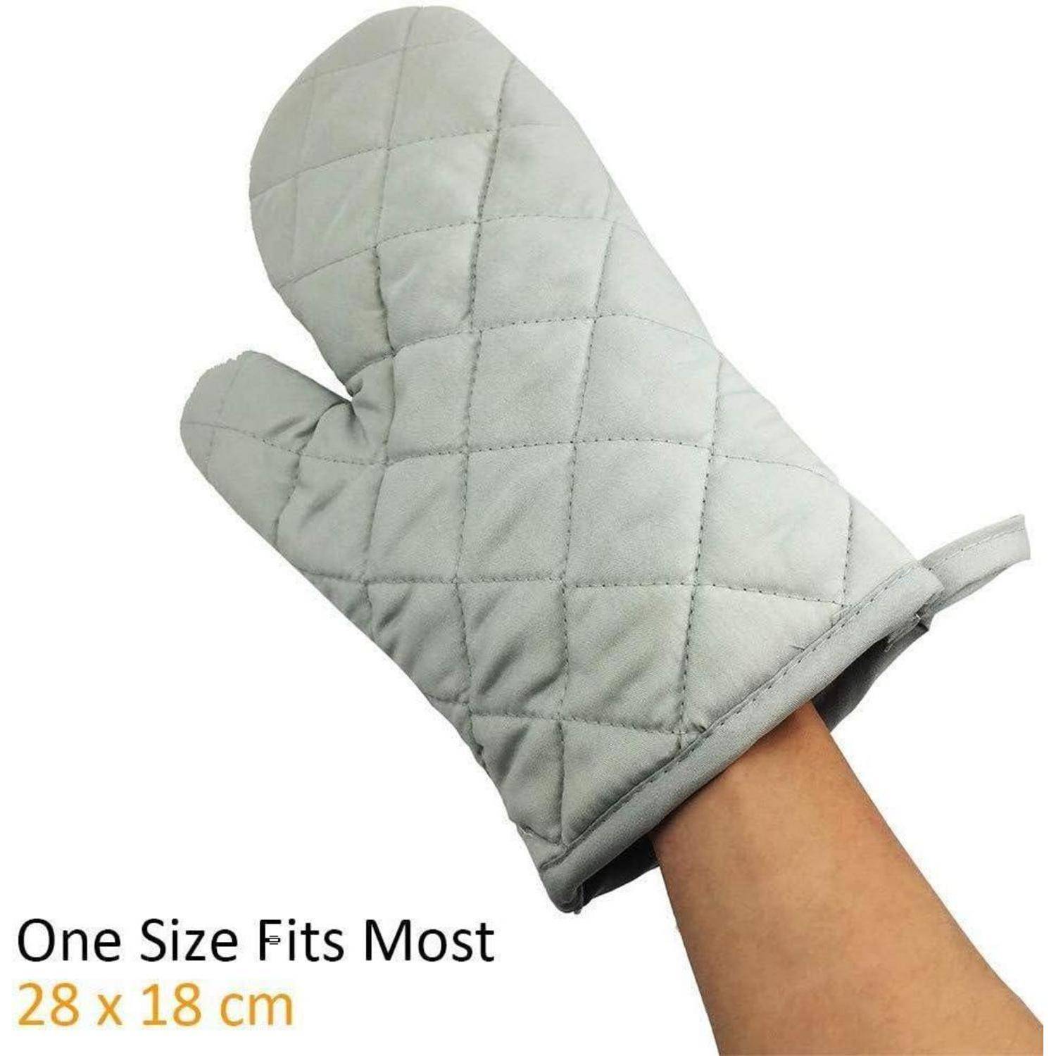 Ofenhandschuhe hitzebeständig verdickte Topflappen 1 Paar Grau