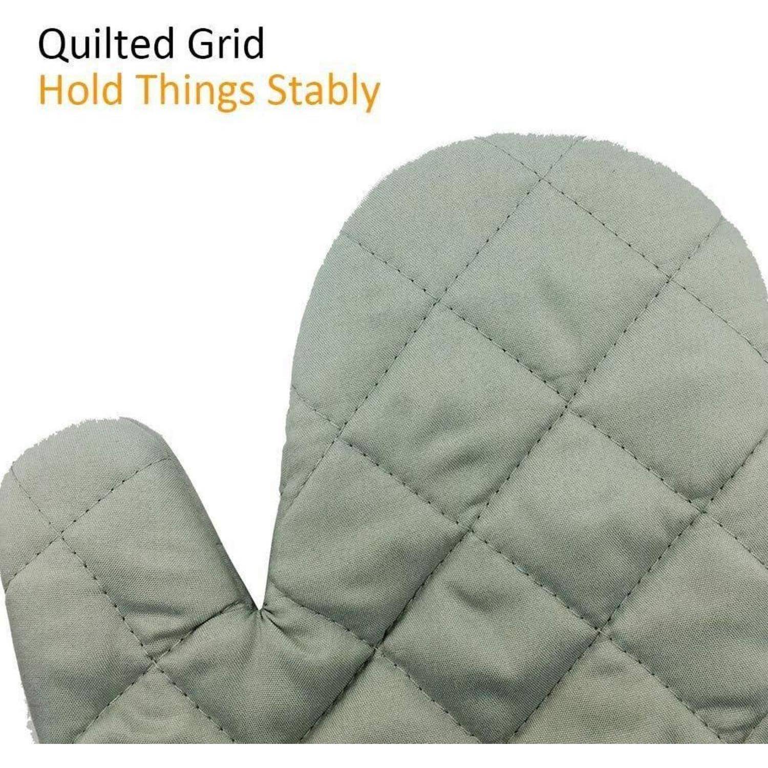 Ofenhandschuhe hitzebeständig verdickte Topflappen 1 Paar Grau
