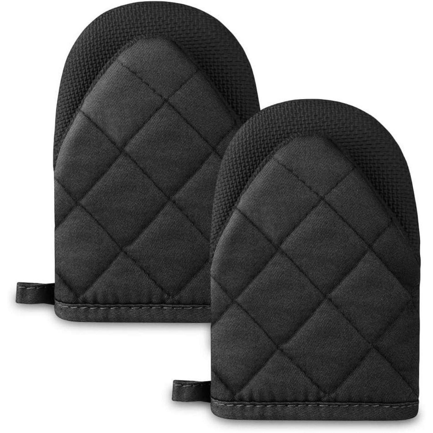 Ofenhandschuhe Topflappen 220C Rutschfest 1 Paar Schwarz Baumwolle