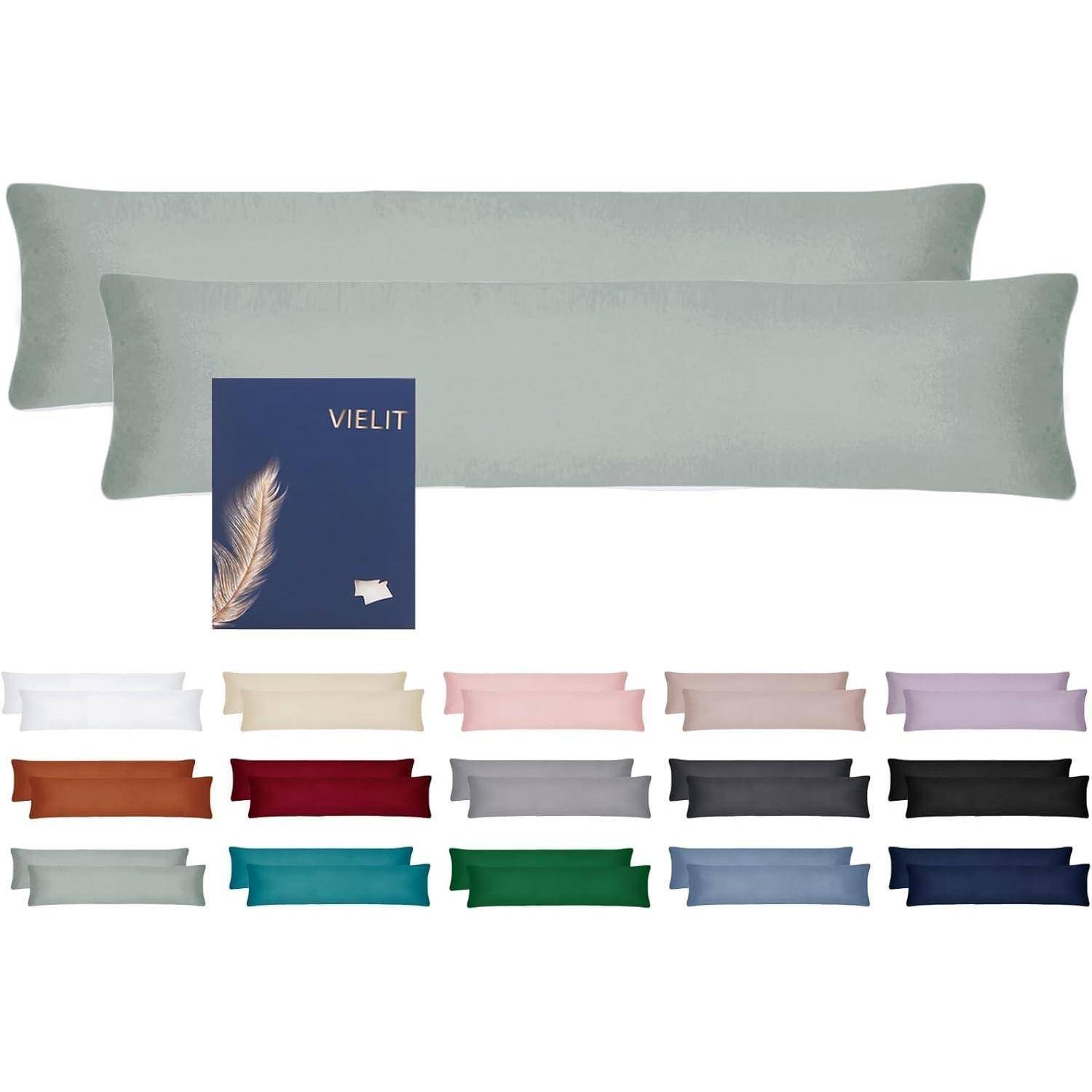 Kissenbezug Seitenschläfer 40x145 2er Set Oeko Sage Grün 40x145cm