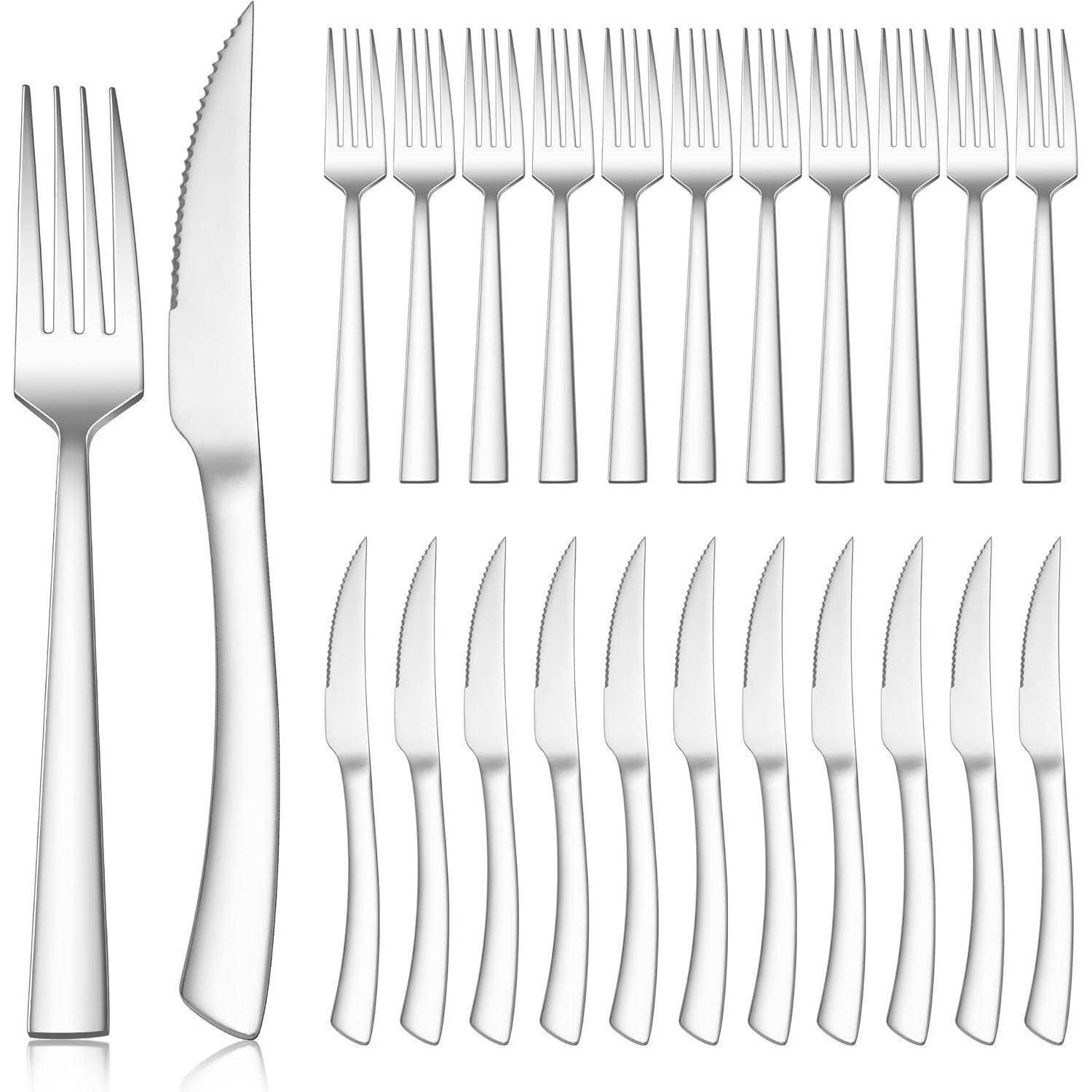Besteckset Edelstahl Messer Gabeln 24 Griff 24 Modern Griff