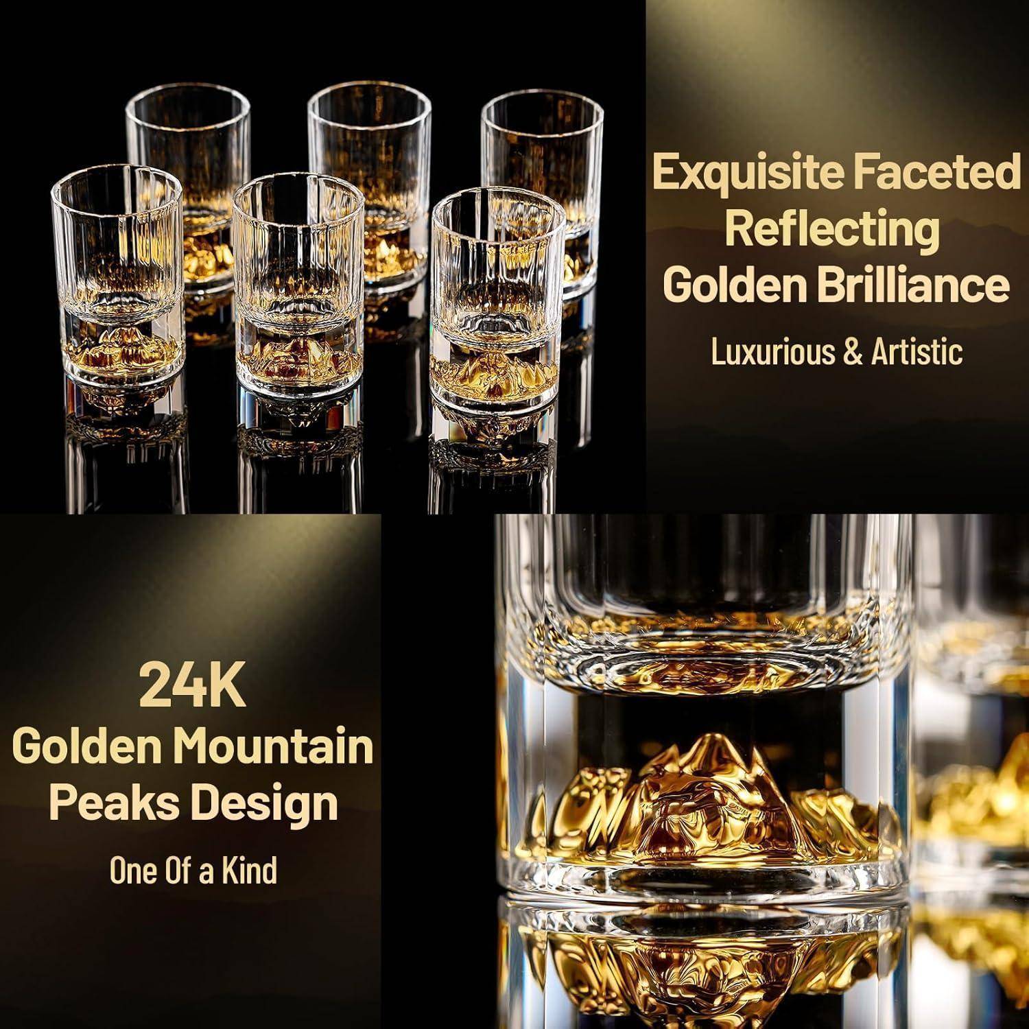 Schnapsgläser 45ml Kristall 24K Schnapsgläser Goldberg - 2 Pcs