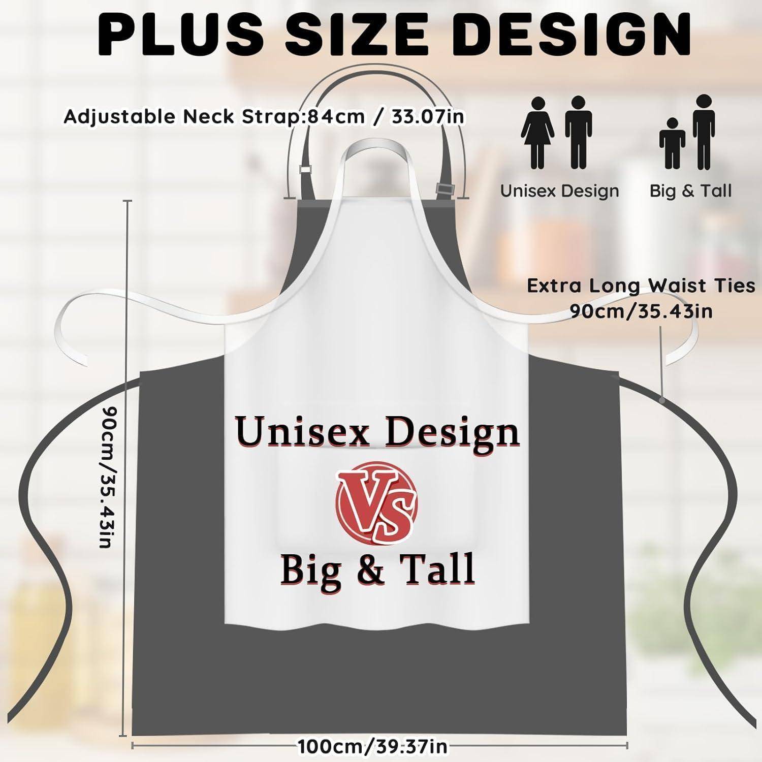 Schürze Kochschürze Plus Size 2 Taschen 2er Grau