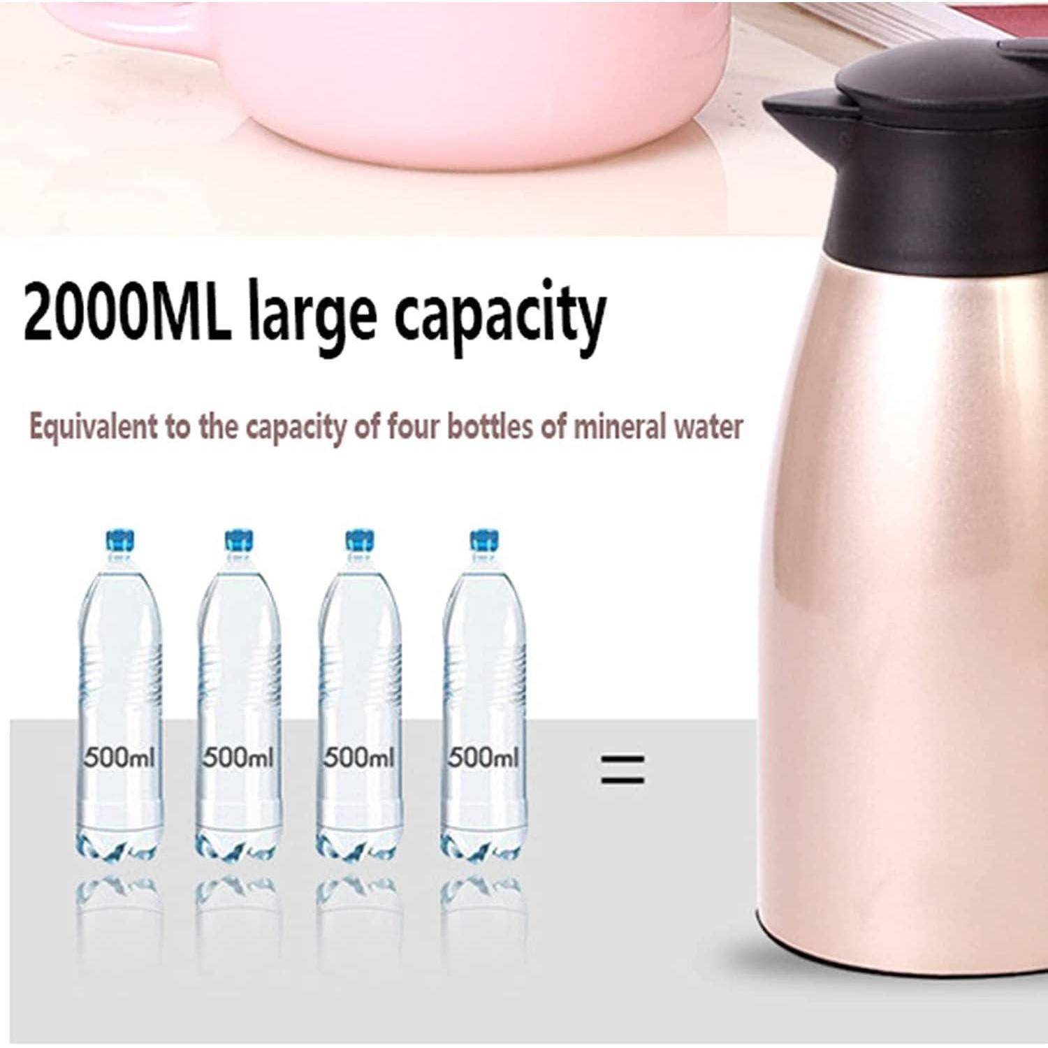 Thermoskanne 2 Liter Edelstahl Vakuum QuickTip Verschluss Gold