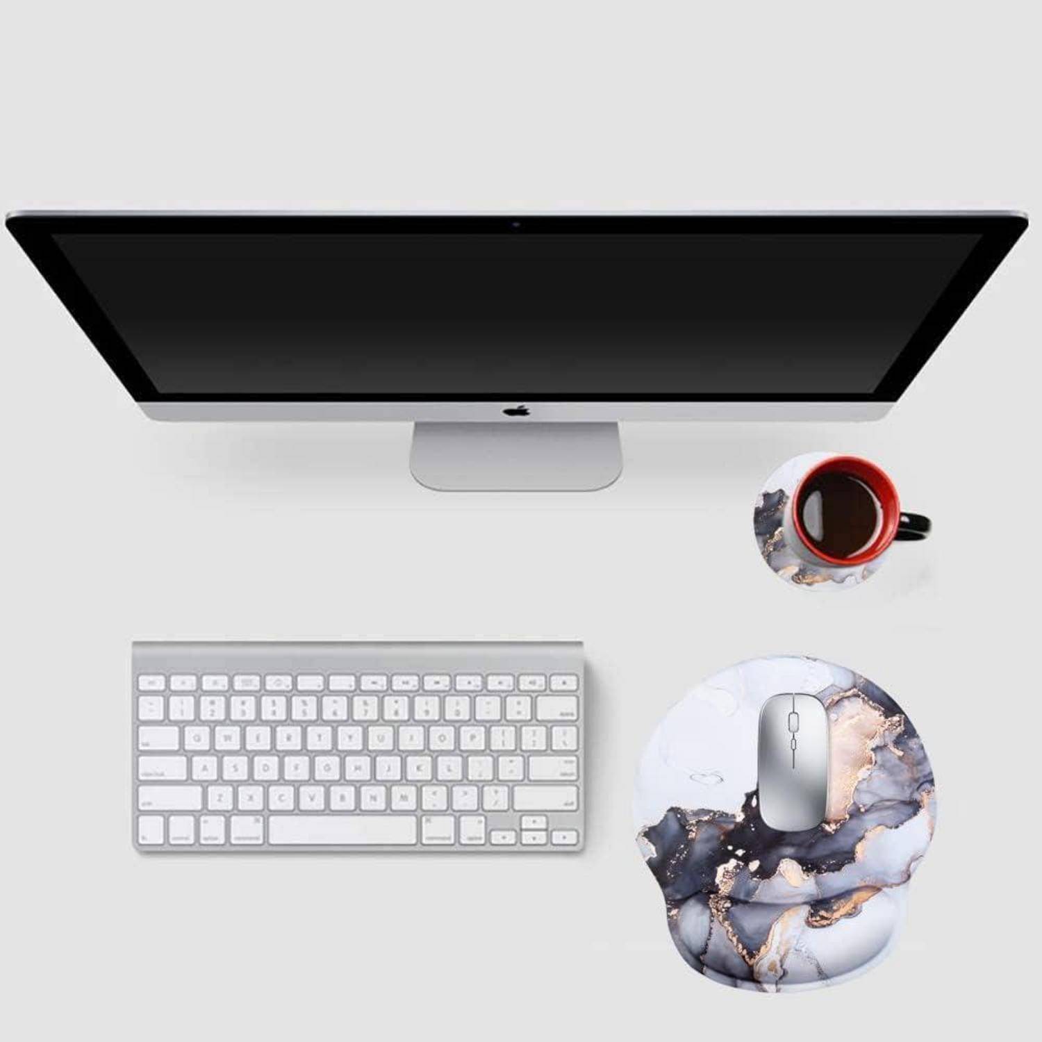 Mauspad Handauflage Gelkissen Untersetzer Laptop Marmor 2