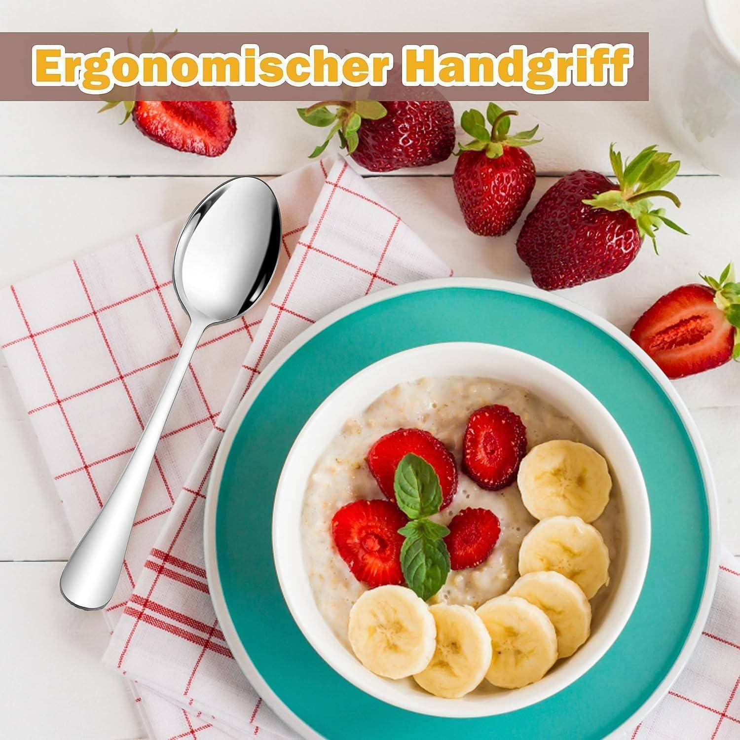Esslöffel 20cm Edelstahl Suppenlöffel 12 Edelstahl Gebogener Griff