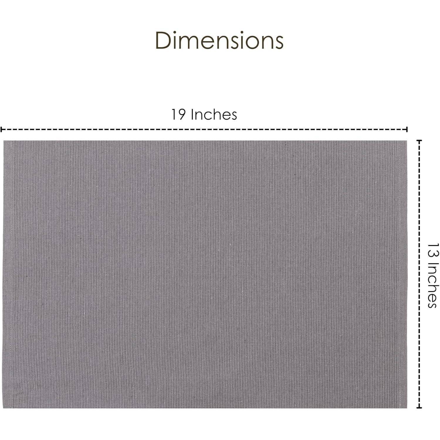 Placemats Esstisch Set Baumwollgrau 13x19 Zoll Frostgrau 4