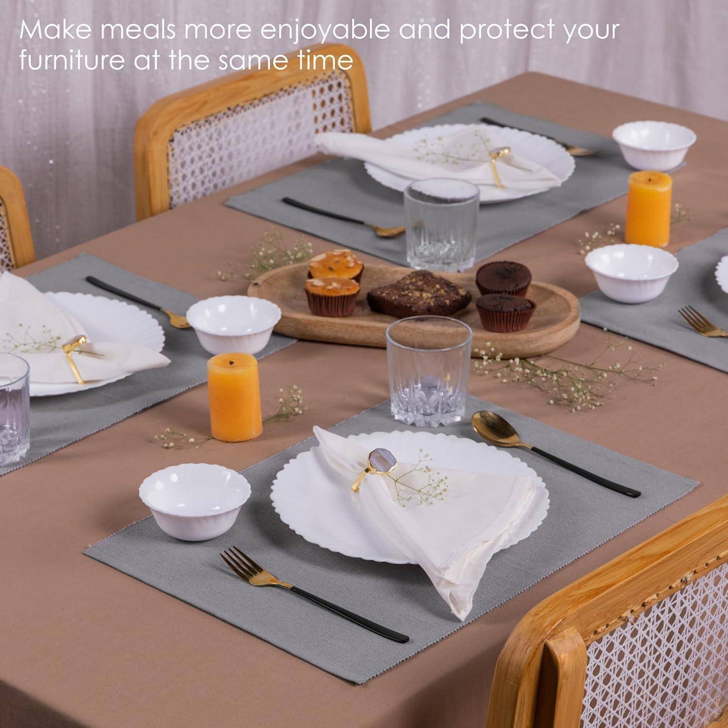 Placemats Esstisch Set Baumwollgrau 13x19 Zoll Frostgrau 4