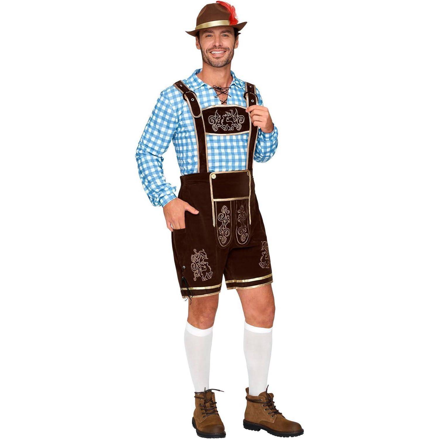 Kostümset Oktoberfest Kariert Herren Halloween Bierfest S Blau