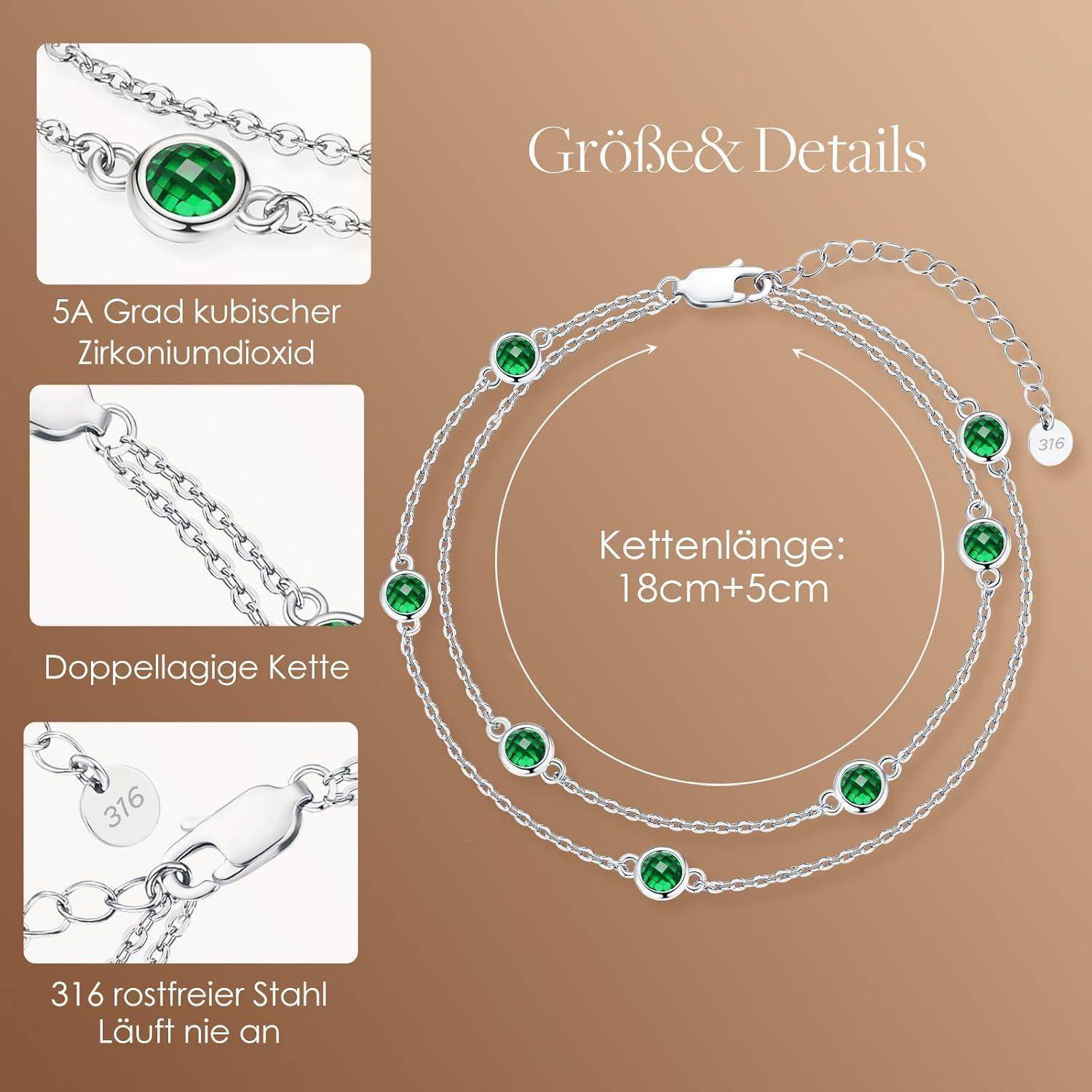 Armband Pferdeaugen Damen 925 Sterling Silber Stainless Steel-05-Mai