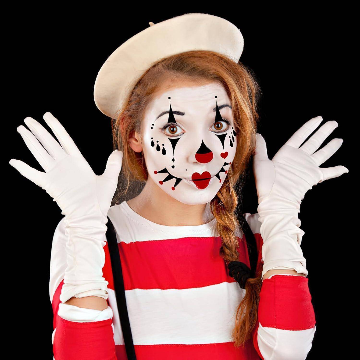 Gesichtstattoo Pantomime Clown Temporäre Aufkleber Karneval Rot