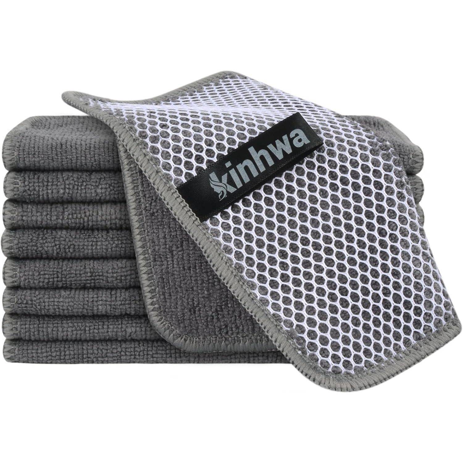 Spültücher Mikrofaser Polyscheuerseite Grau 7inchx7inch 9 Pack