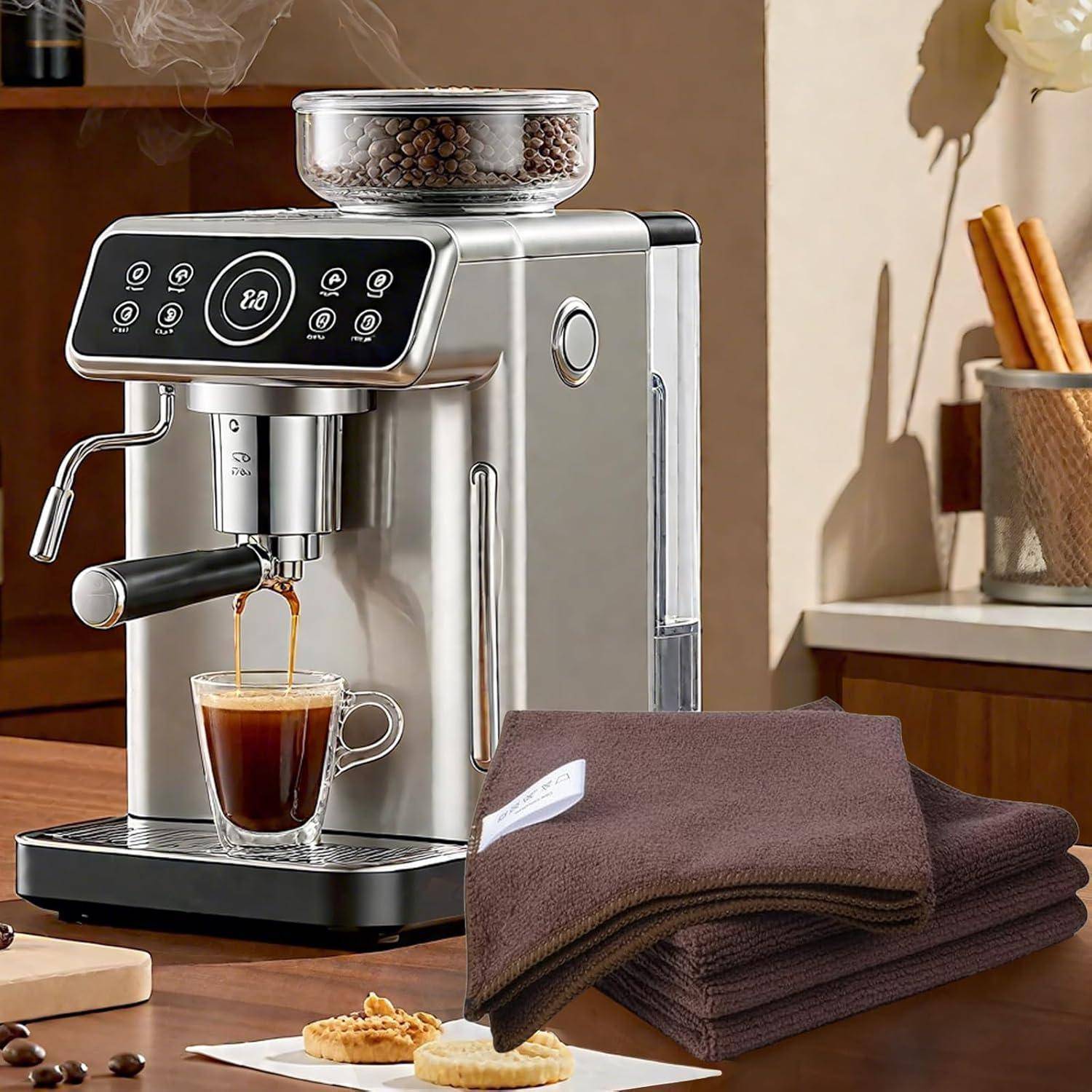 Mikrofasertuch Barista 6 Stück schwarz 30x30cm Braun 30 x 30 cm 10pack