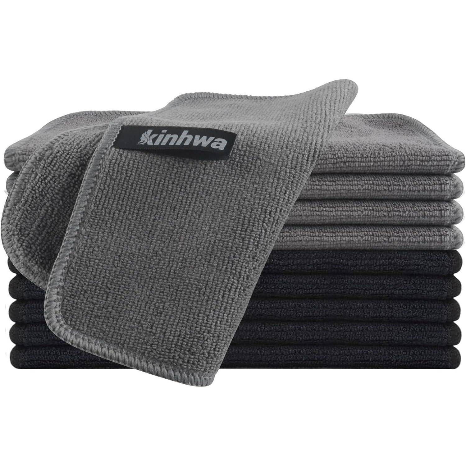 Mikrofasertücher Putzlappen Spüllappen Schwarz+grau 20 x 20 cm 10pack