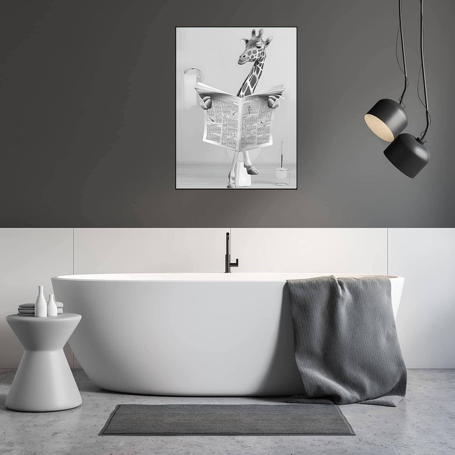 Leinwandbild Hochlandrind Badewanne Badezimmer CJL1 40L x 60B cm