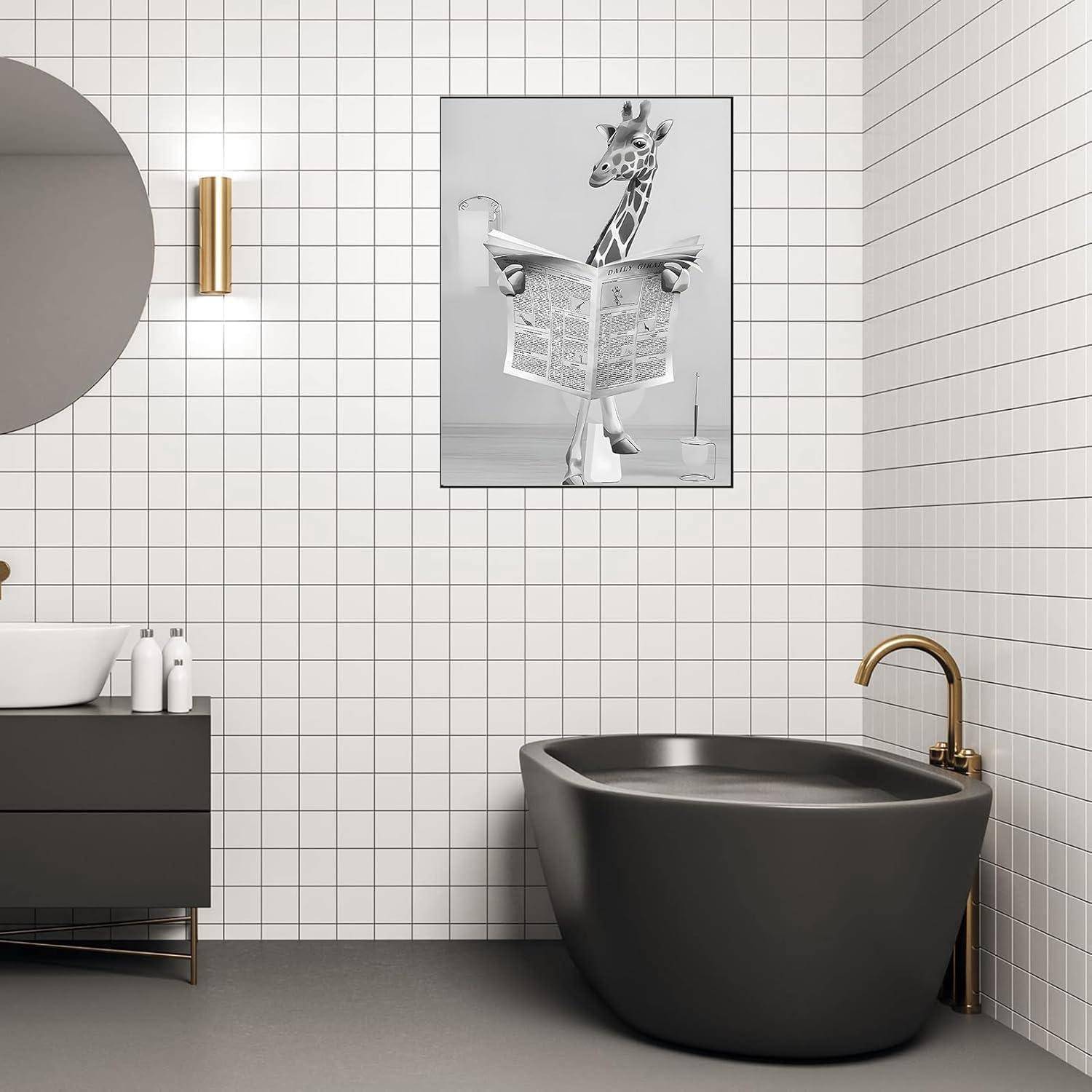 Leinwandbild Hochlandrind Badewanne Badezimmer CJL1 40L x 60B cm