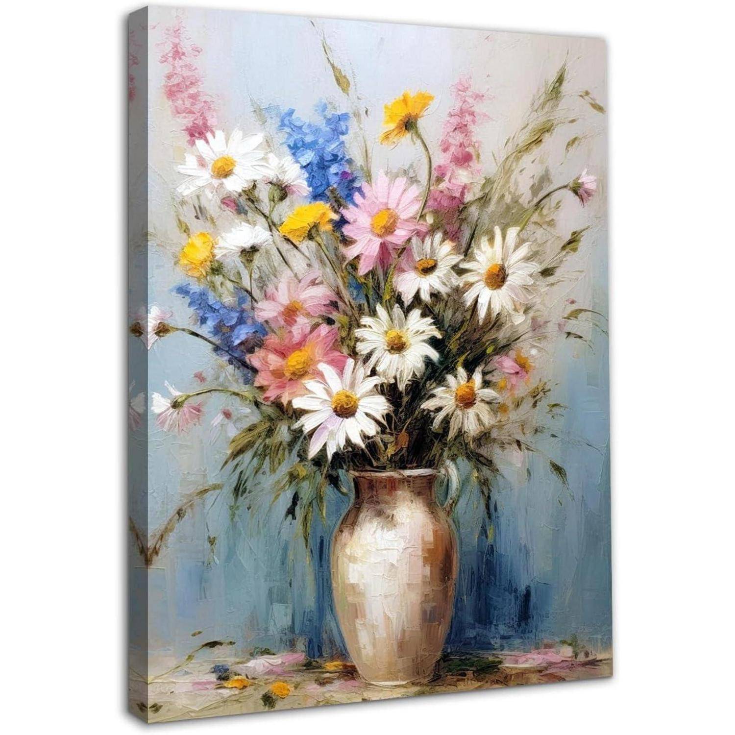 Wandkunst Gerahmt Bunte Gänseblümchenblume Gerahmt