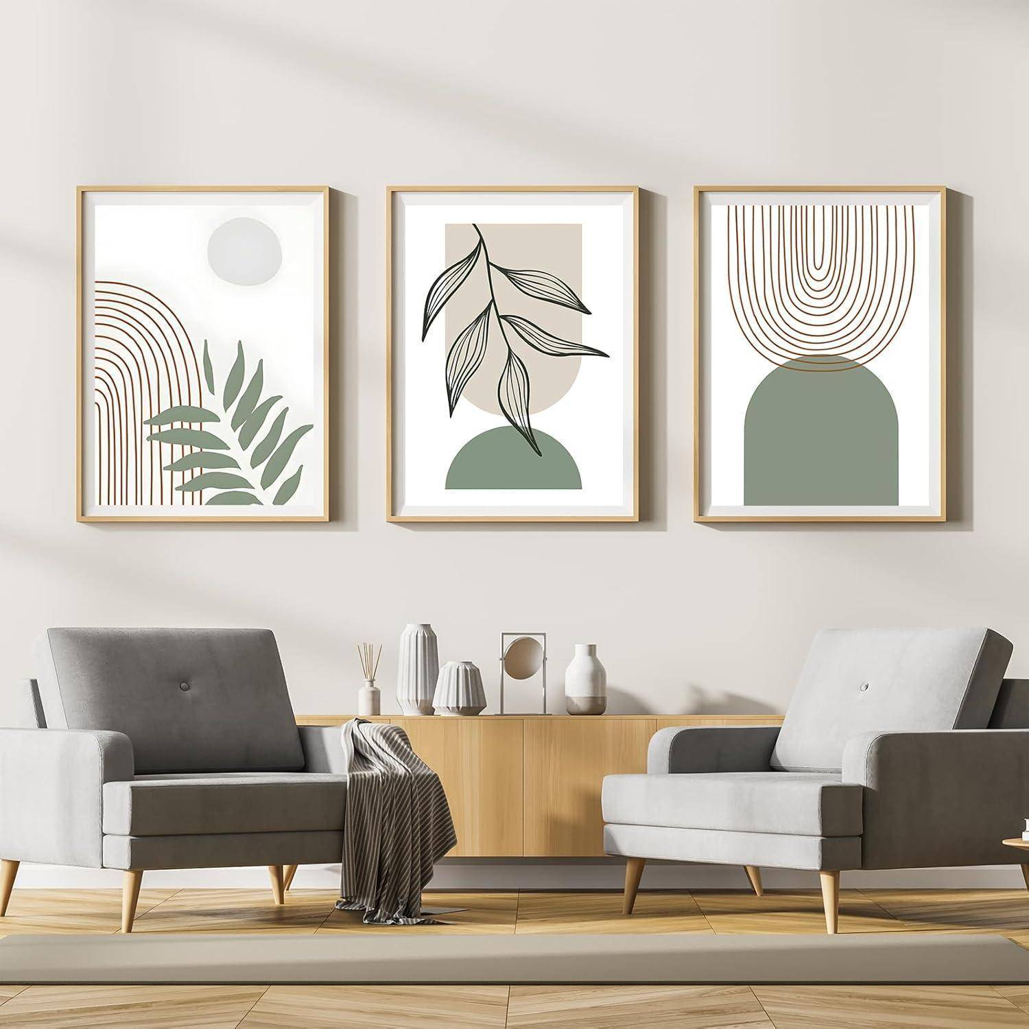 Leinwandbilder abstrakt boho Wohnzimmer 3PCS-30x40cm Geometrie 6