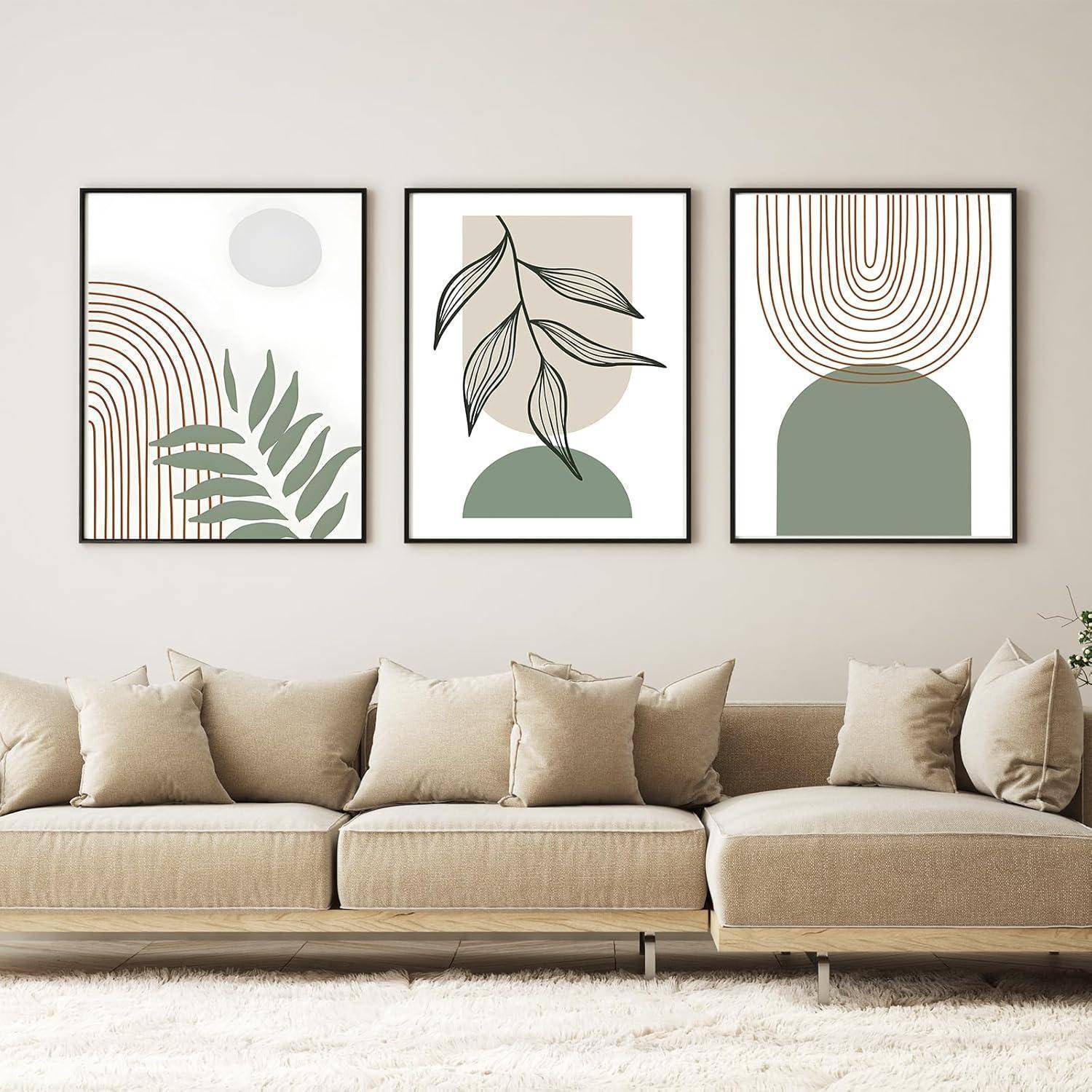 Leinwandbilder abstrakt boho Wohnzimmer 3PCS-30x40cm Geometrie 6