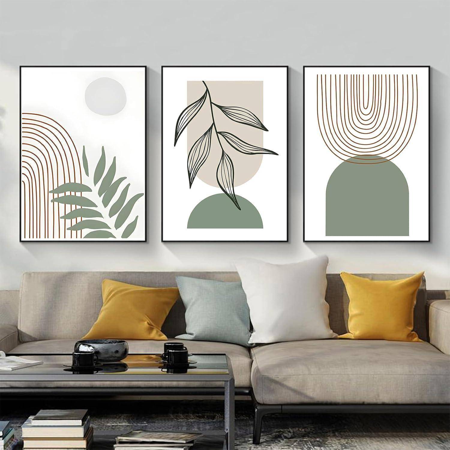 Leinwandbilder abstrakt boho Wohnzimmer 3PCS-30x40cm Geometrie 6