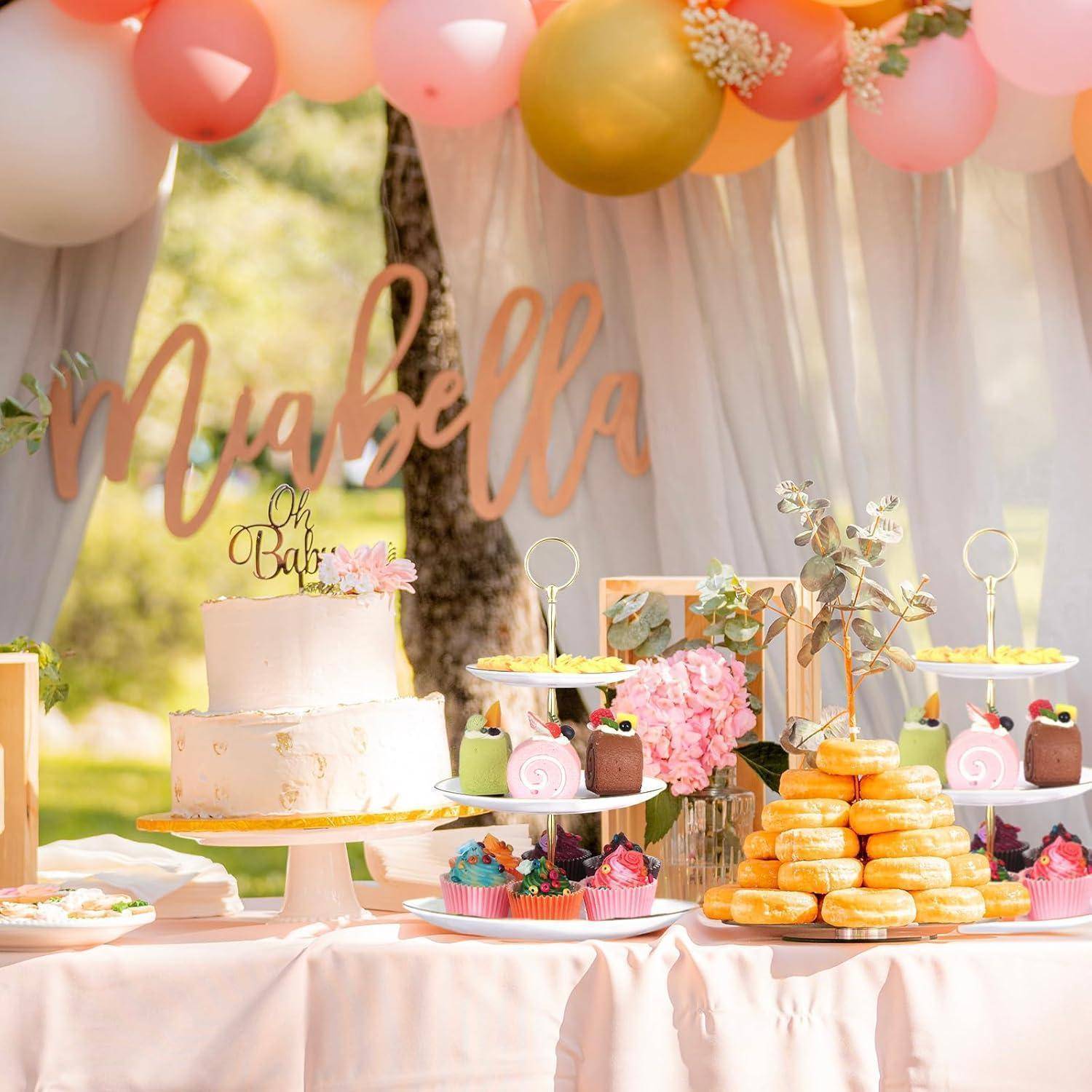 Kuchenständer 3 stöckig Cupcakehalter Serviertablett Weiß Kunststoff
