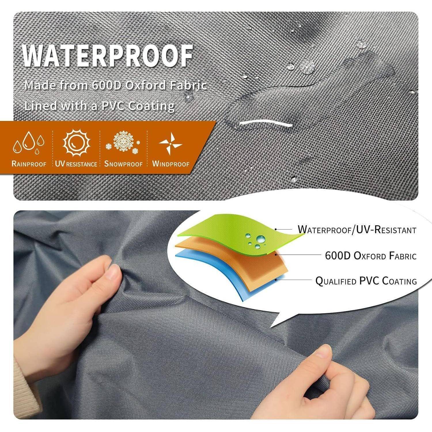 Stapelstuhl Abdeckung wasserdicht Anti UV 600D,65x65x80 120cm Grau