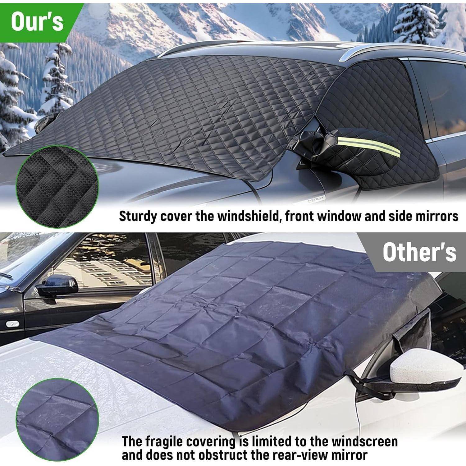 Frontscheibenabdeckung Auto Winter Seitenspiegel Frost Eis Schwarz