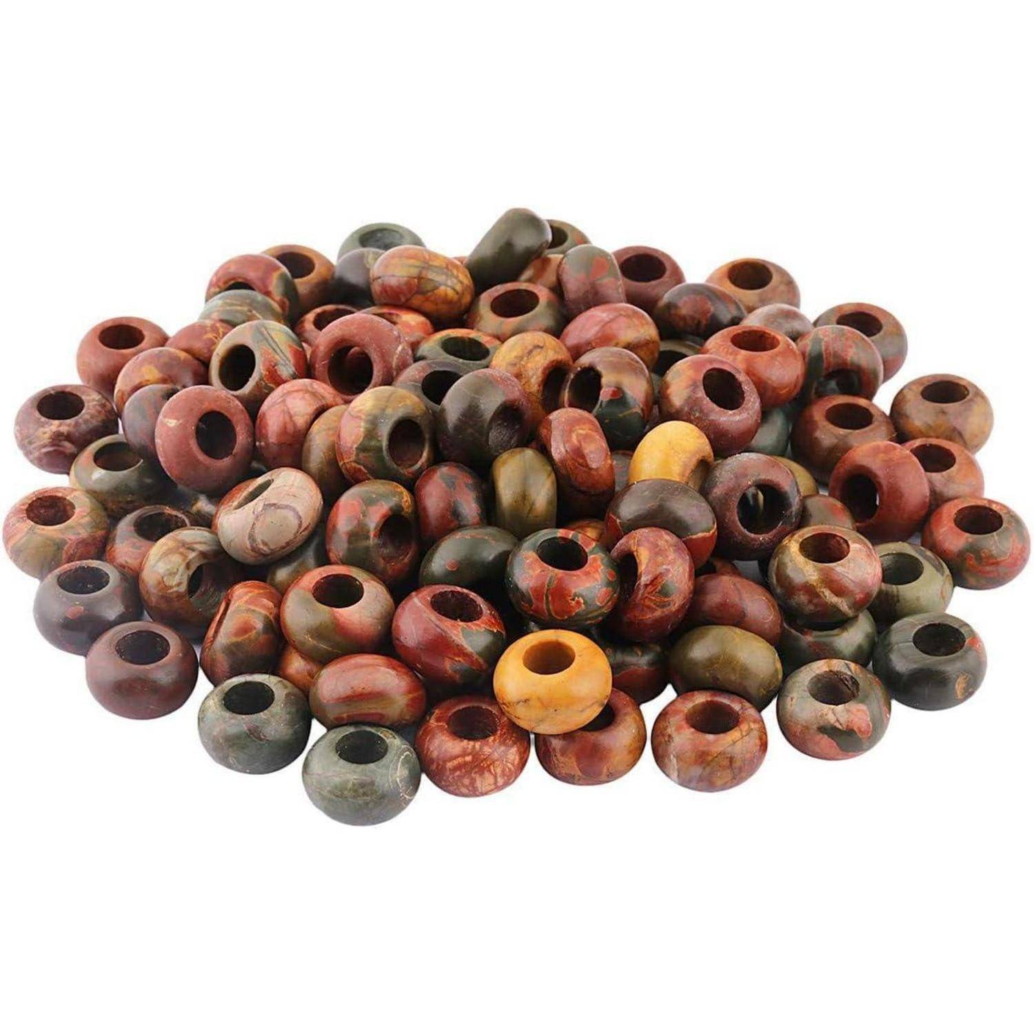 Perlen Edelstein Rondelle Loch 12x6mm 20 Makramee Picasso Japis 12x6mm