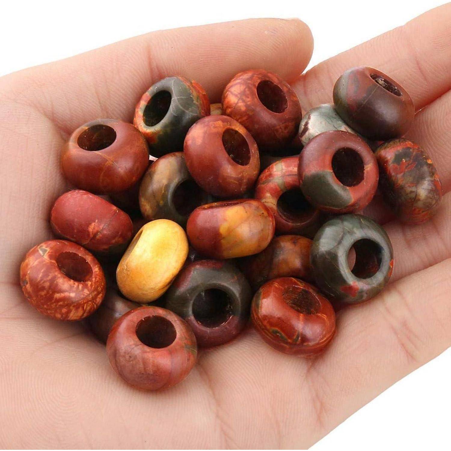 Perlen Edelstein Rondelle Loch 12x6mm 20 Makramee Picasso Japis 12x6mm