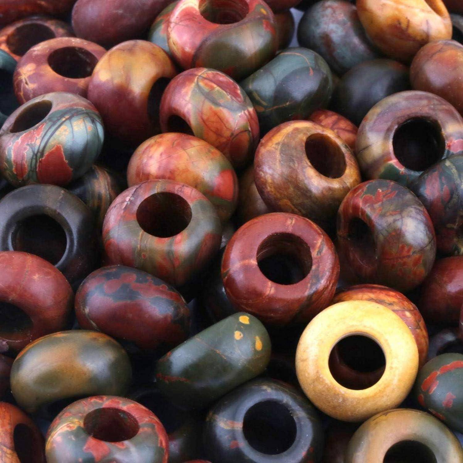 Perlen Edelstein Rondelle Loch 12x6mm 20 Makramee Picasso Japis 12x6mm