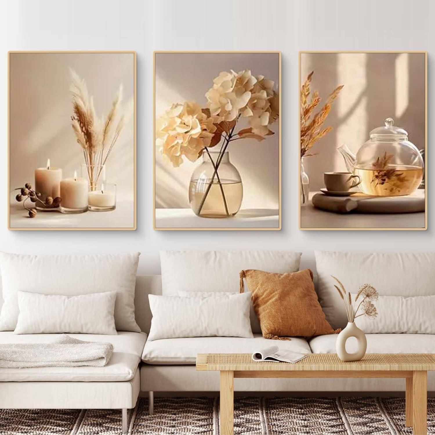 Wandbilder 3teilig Boho Blume Poster 30x40cm Wohnzimmer G 30x40cm