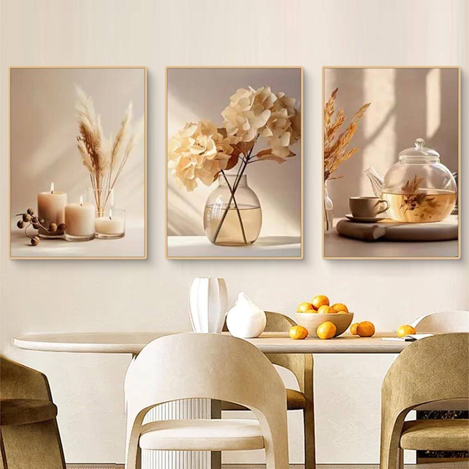Wandbilder 3teilig Boho Blume Poster 30x40cm Wohnzimmer G 30x40cm