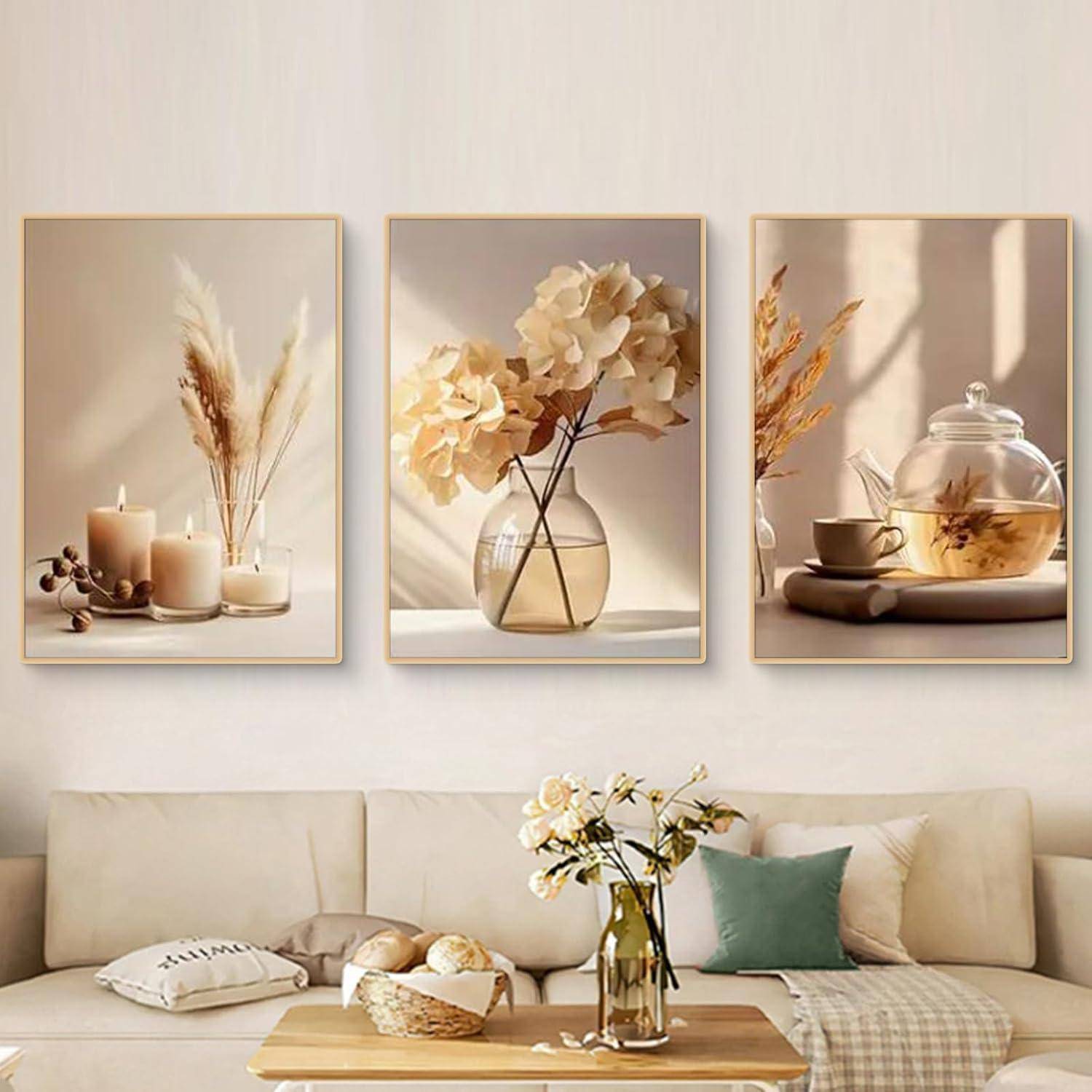 Wandbilder 3teilig Boho Blume Poster 30x40cm Wohnzimmer G 30x40cm