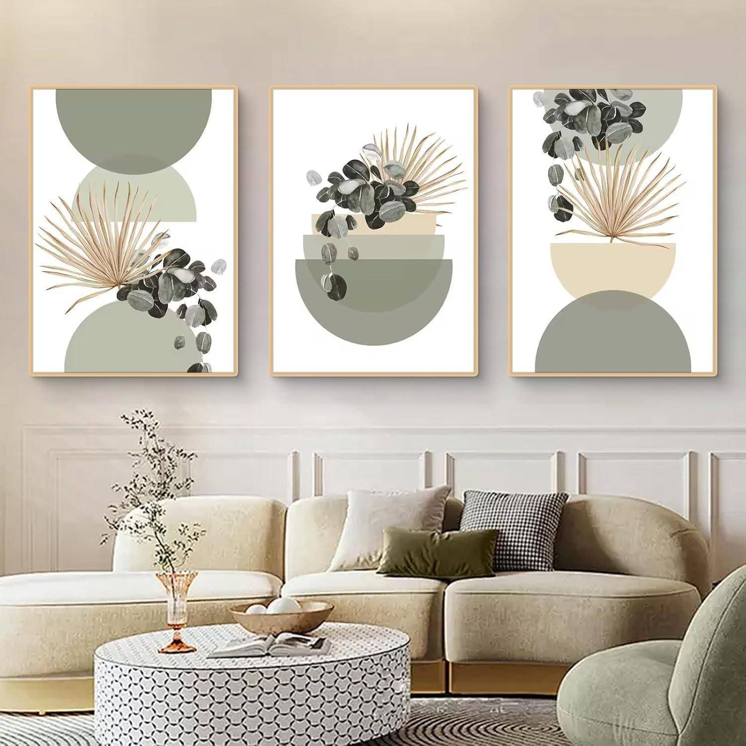 Poster Set 3teilig Boho Grüne Pflanze 30x40cm B 30x40cm