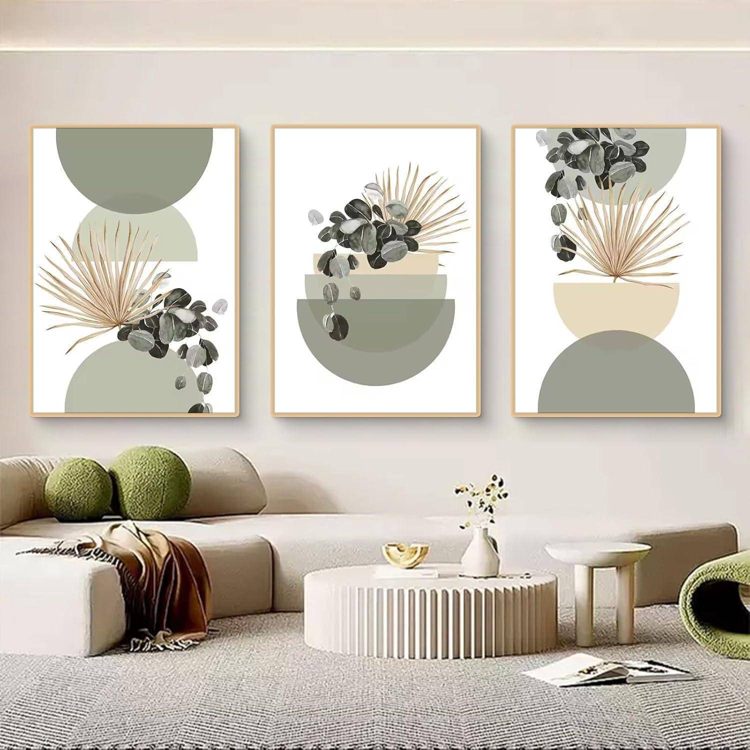 Poster Set 3teilig Boho Grüne Pflanze 30x40cm B 30x40cm