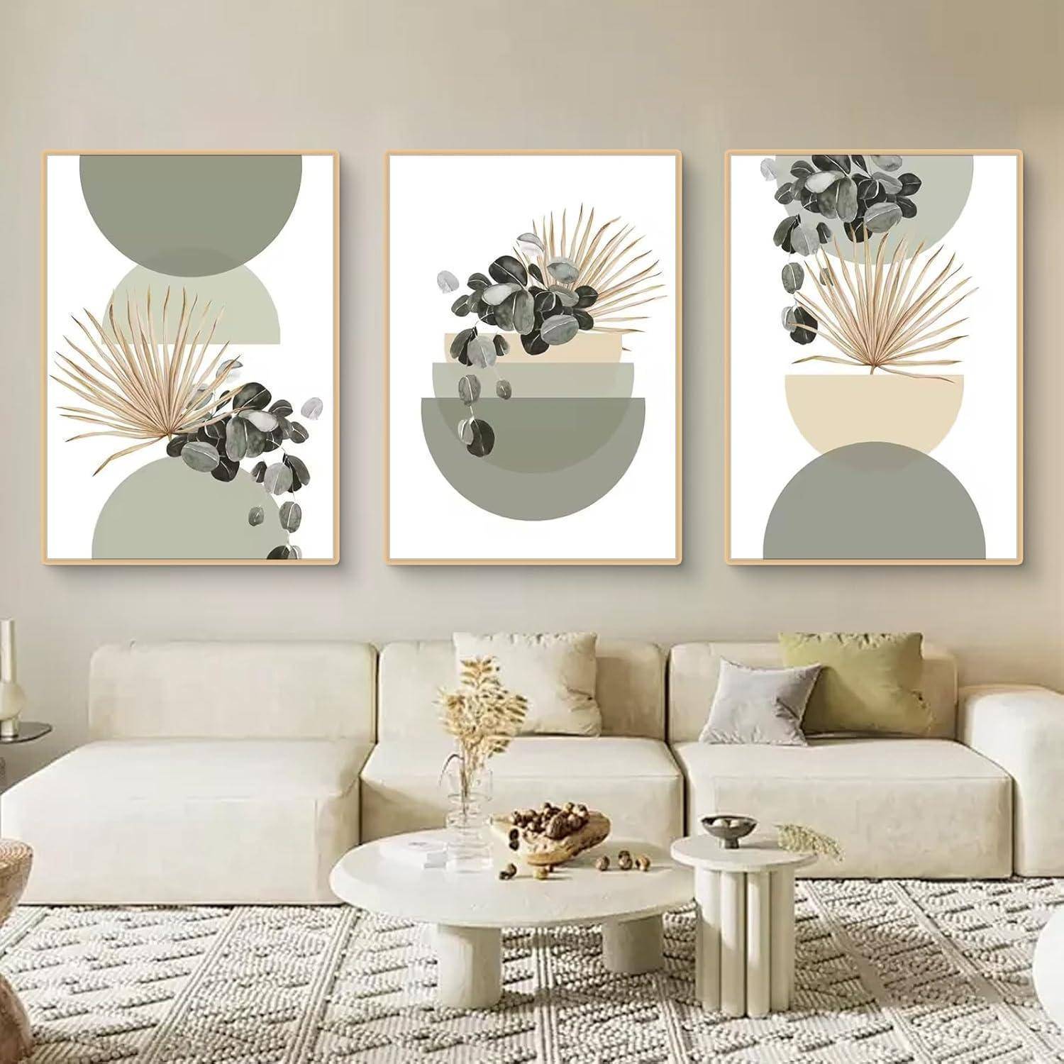 Poster Set 3teilig Boho Grüne Pflanze 30x40cm B 30x40cm