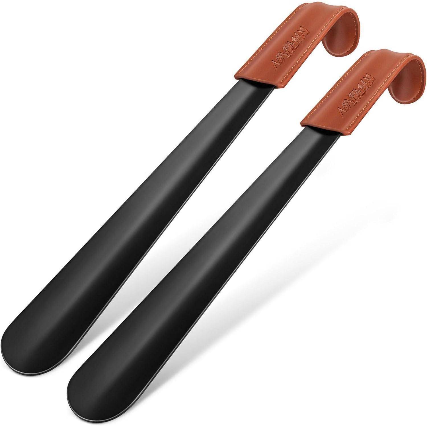 Schuhlöffel 42cm Lang Metall Stabil 2er Pack Schwarz 2er-pack A
