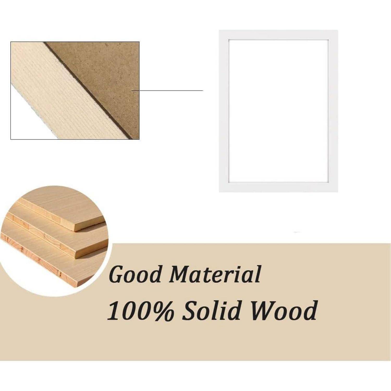 Bilderrahmen 40x60 Holz Wandmontiert Wohnzimmer Weiß 1 x (40x60)