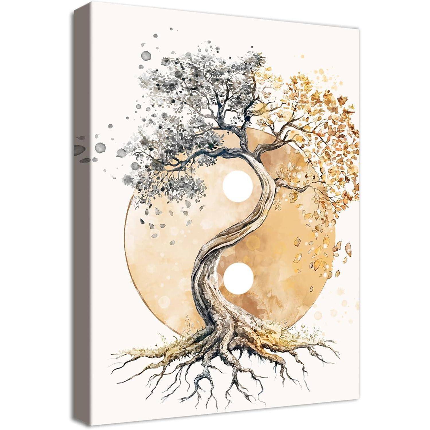 Leinwand Baum des Lebens Yin 40L x 60B cm Baum des Lebens Yin Yang