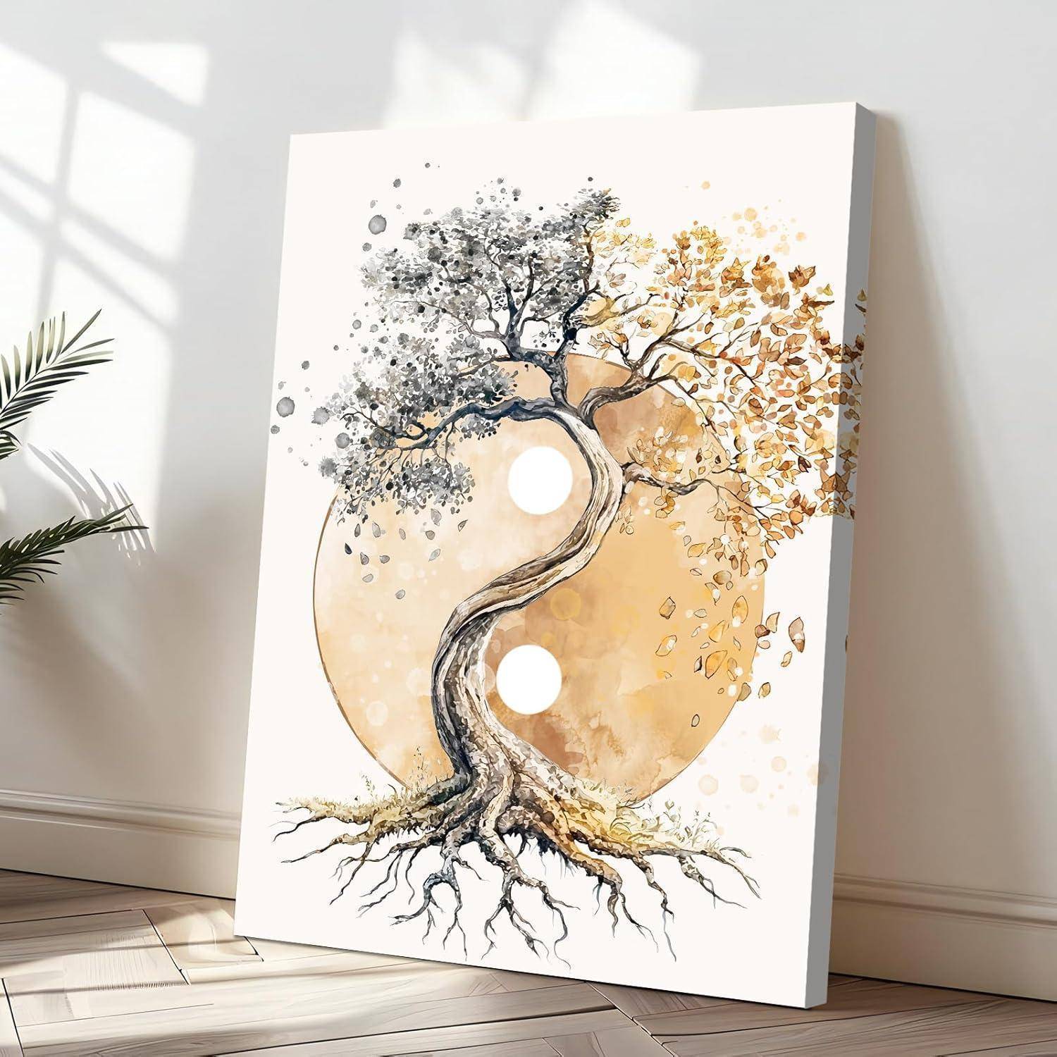 Leinwand Baum des Lebens Yin 40L x 60B cm Baum des Lebens Yin Yang