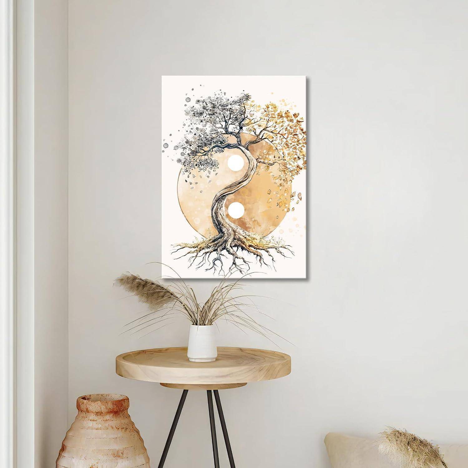 Leinwand Baum des Lebens Yin 40L x 60B cm Baum des Lebens Yin Yang
