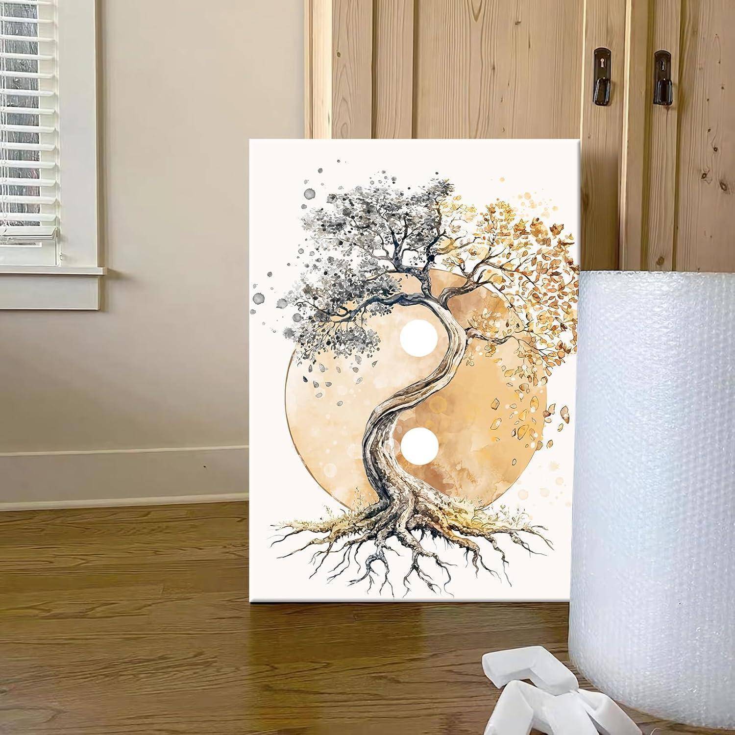 Leinwand Baum des Lebens Yin 40L x 60B cm Baum des Lebens Yin Yang