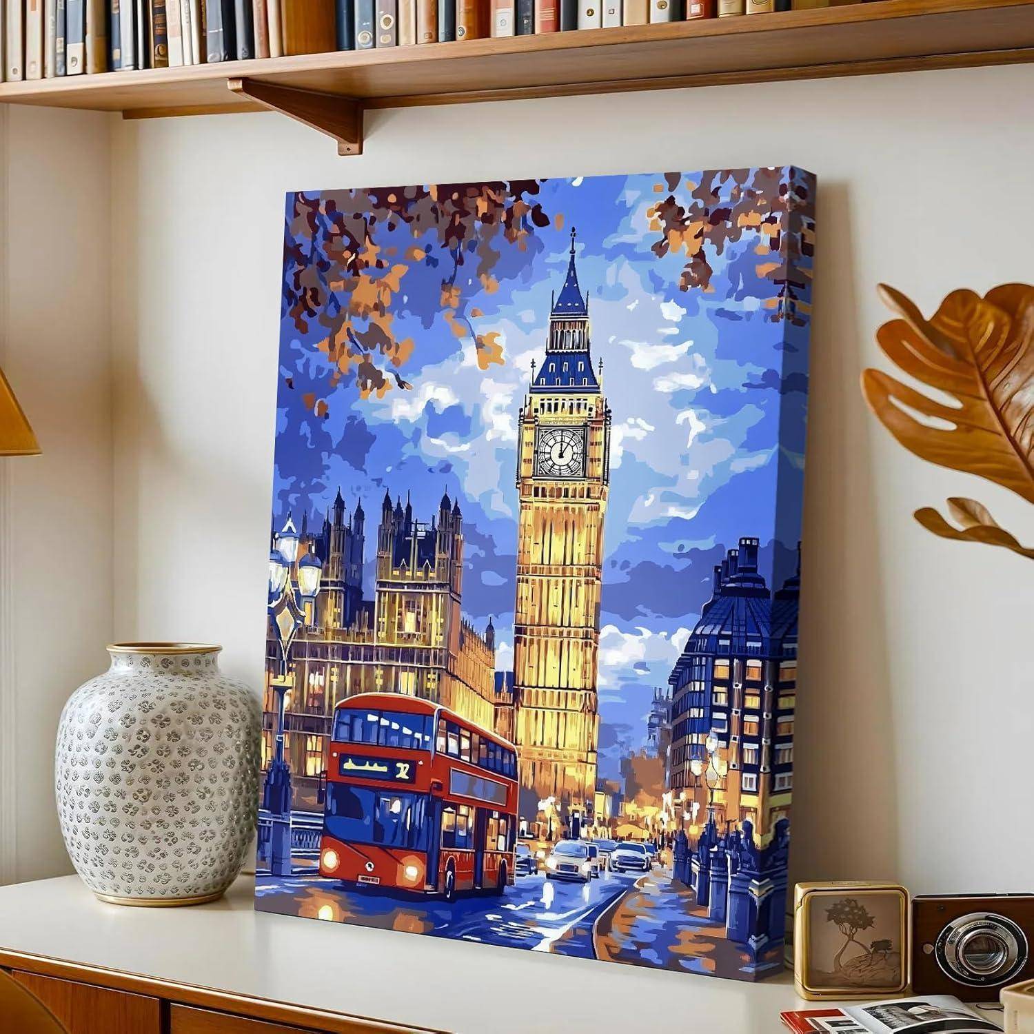 Leinwandbild Londoner 40L x 60B cm Londoner Stadt Großer Ben Roter Bus