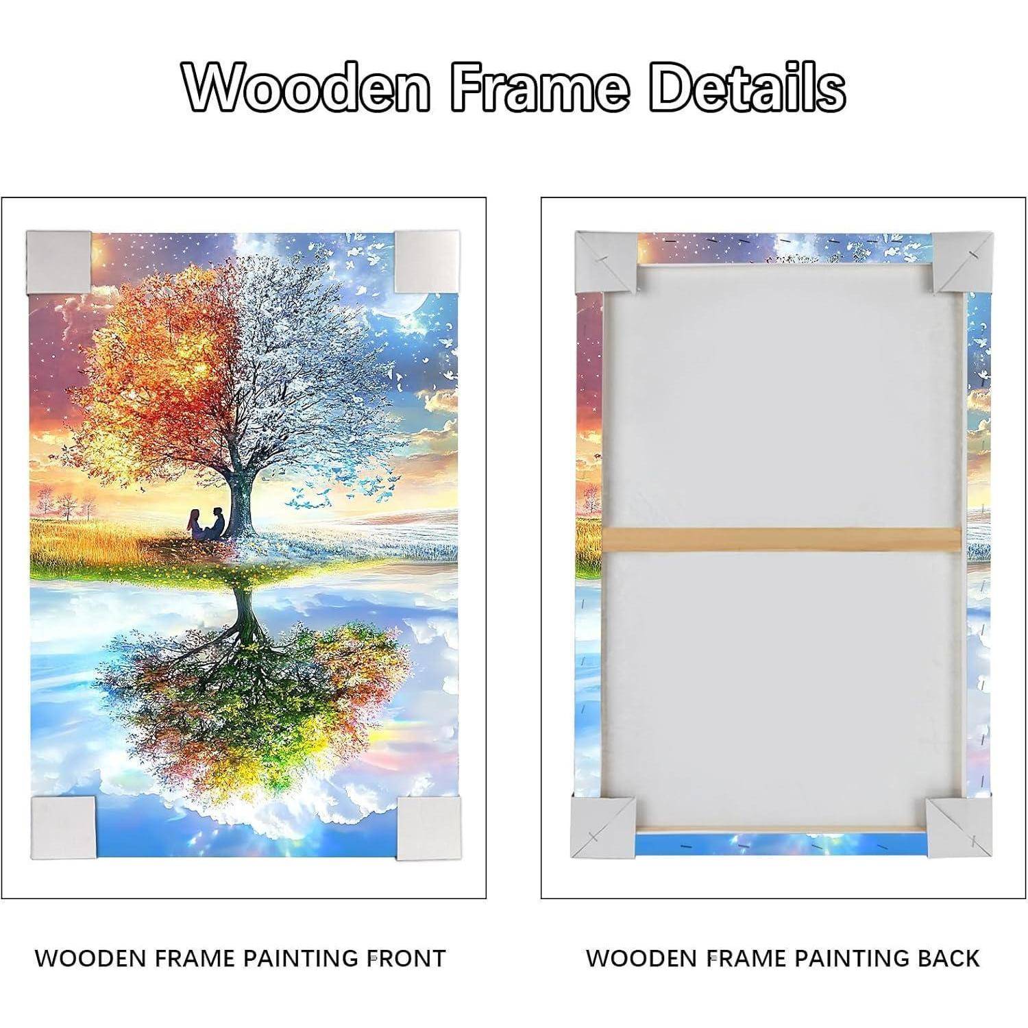 Leinwandbild 40L x 60B cm Frühling und Herbst Baum des Lebens