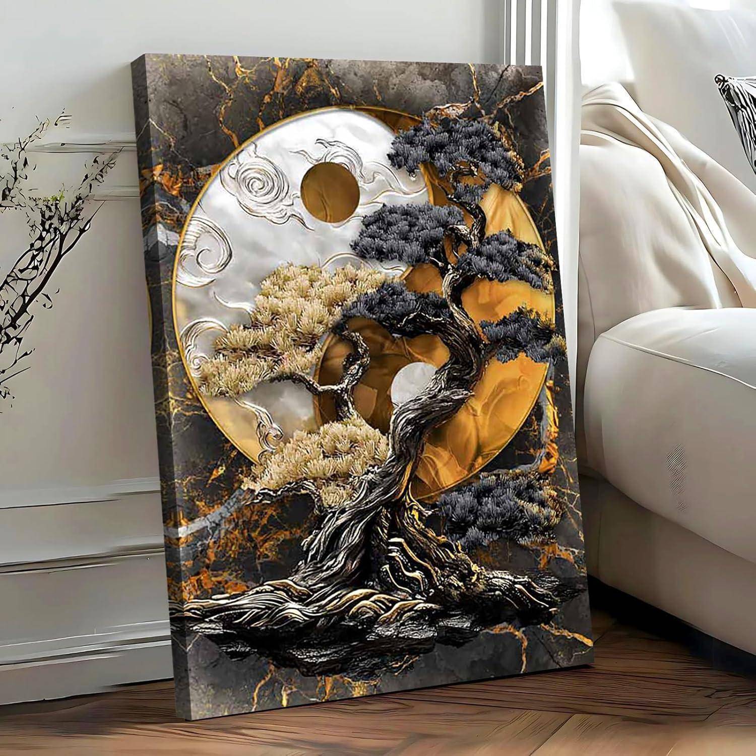 Leinwandbild Qian Kun Yin Yang 40L x 60B cm Qian Kun Yin Yang Baum